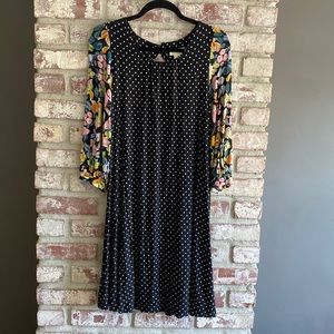 Maeve Sawyer Polka Dot Floral Balloon Sleeve Dress